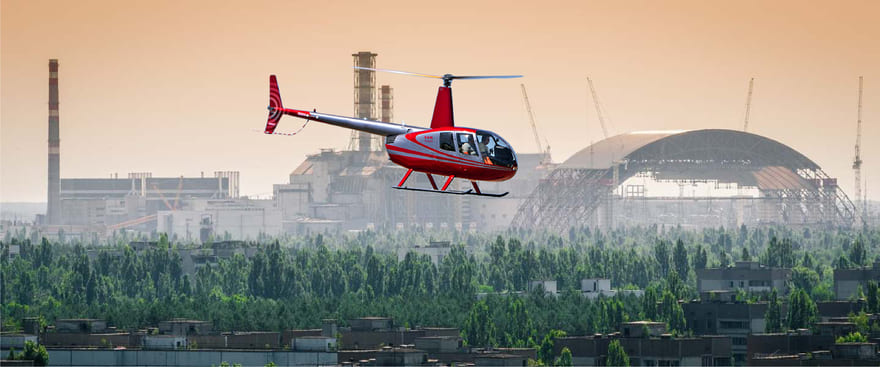 Полет на вертолете в Припять и Чернобыль